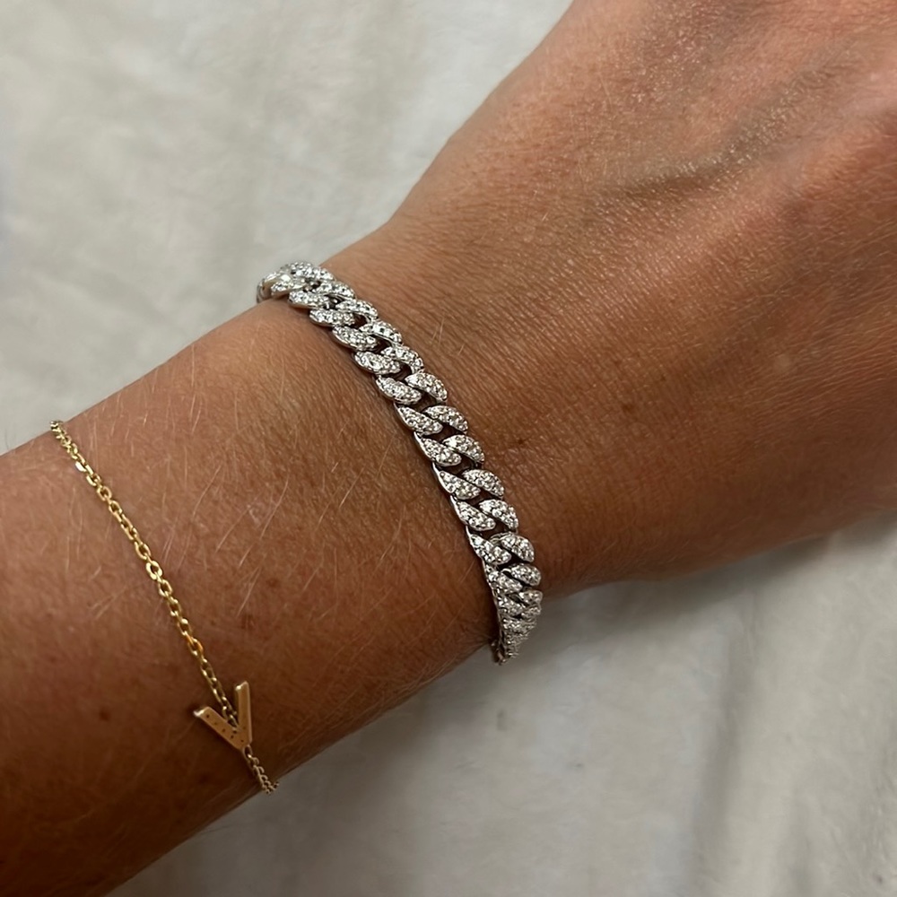 Sterling silver Cuban chain bracelet